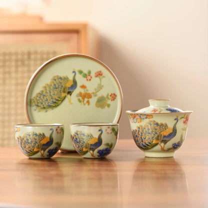 Peacock Gaiwan Tea Set