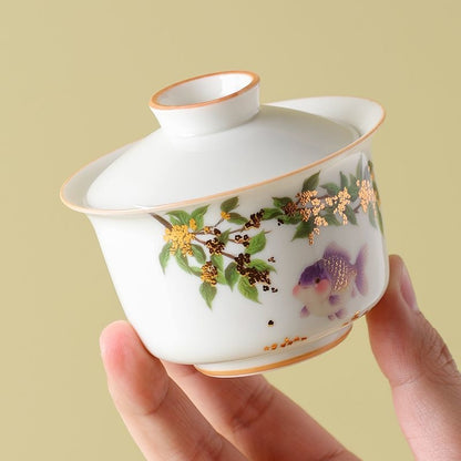 Osmanthus & Fish Gaiwan Tea Set