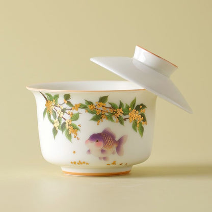 Osmanthus & Fish Gaiwan Tea Set