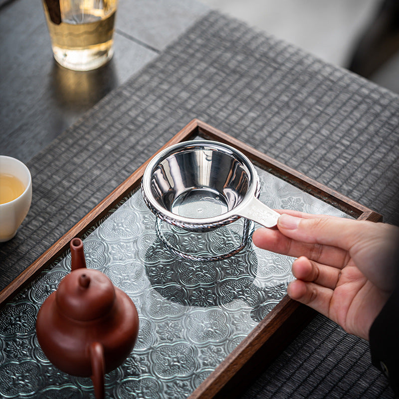 Fine-Mesh Stainless Steel Tea Strainer with Base