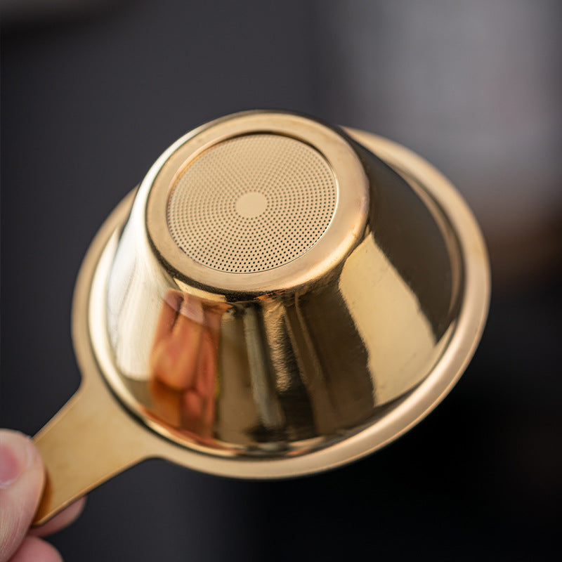 Fine-Mesh Stainless Steel Tea Strainer with Base