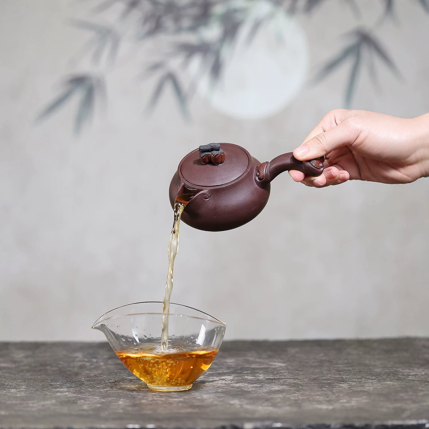 Shishi Ruyi Yixing Teapot — Handcrafted Zisha Purple Clay, 210ml