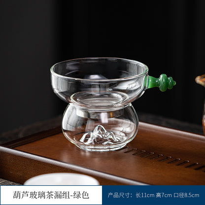 Gourd Glass Tea Strainer Set – Green