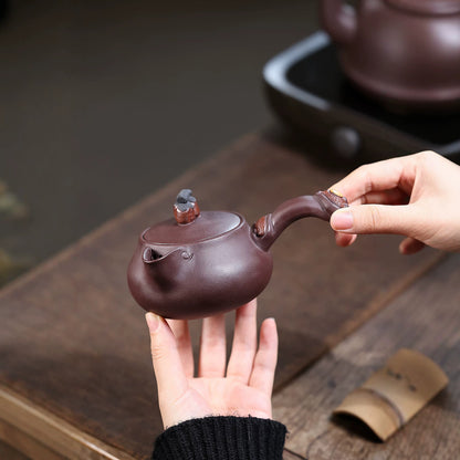 Shishi Ruyi Yixing Teapot — Handcrafted Zisha Purple Clay, 210ml