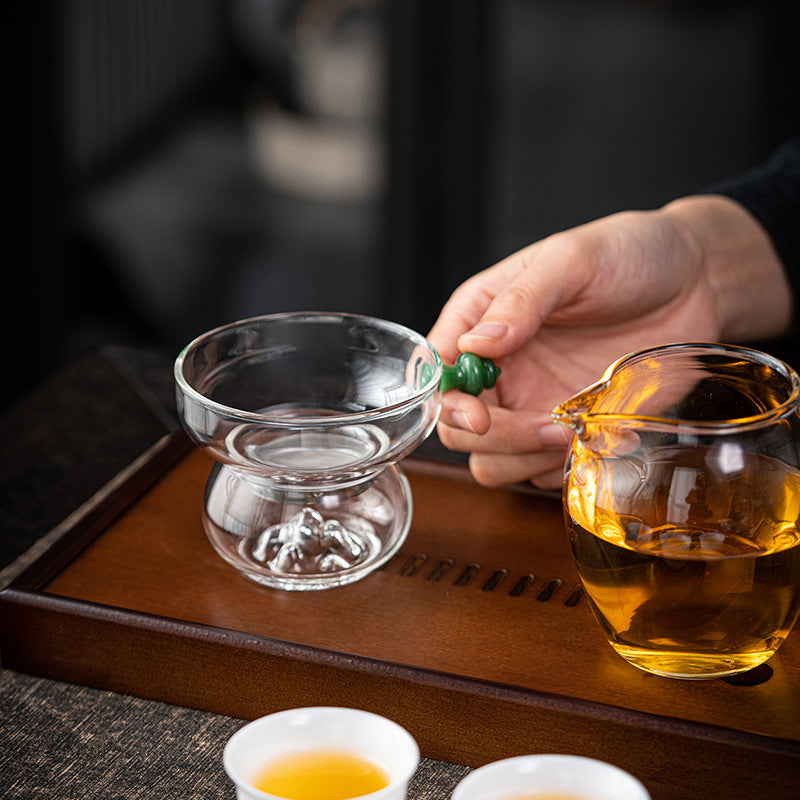 Gourd Glass Tea Strainer Set – Green