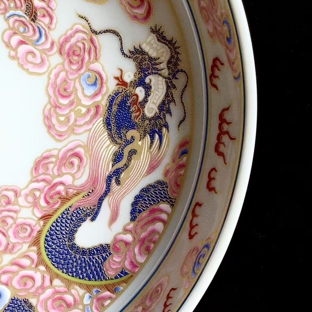 Jingdezhen Famille Rose Twin Dragon & Pearl Gongfu Tea Set – Fencai Porcelain | 5-Piece