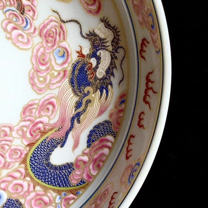 Jingdezhen Famille Rose Twin Dragon & Pearl Gongfu Tea Set – Fencai Porcelain | 5-Piece