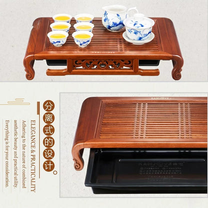 Kamjove KW-52 Solid Wood Tea Tray Set | Ancient Rosewood | Gongfu Tea Table with Accessories