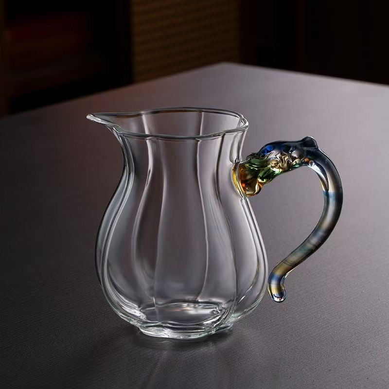 Dragon Handle Pumpkin-Shape Fairness Cup – 300ml Colorful Ceramic Gongfu Tea Pitcher