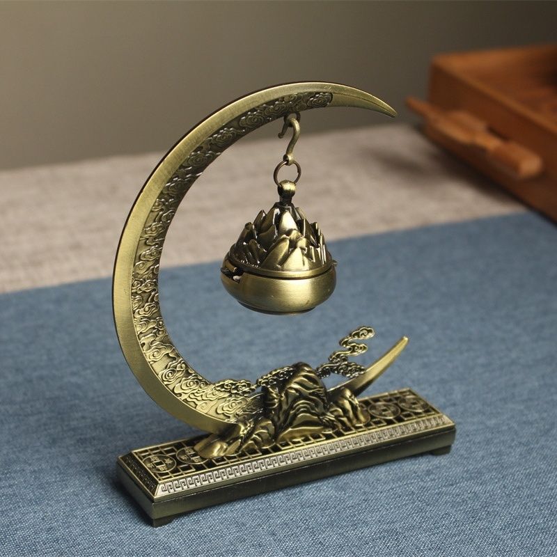 Yun Yue Shan Chuan Hanging Backflow Incense Burner Gift Set – Dual-Use Alloy with 2 Incense Varieties