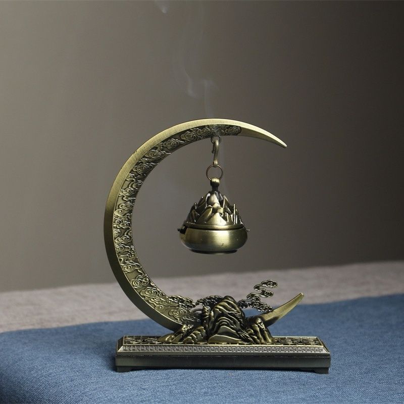Yun Yue Shan Chuan Hanging Backflow Incense Burner Gift Set – Dual-Use Alloy with 2 Incense Varieties