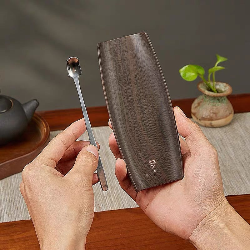 Digital Scale Tea Scoop & Pick Set – 0.1g Precision | Walnut, Ebony & White Jade Finish