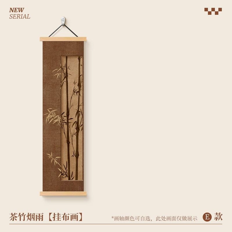Four Gentlemen Chinese Hanging Scroll Painting – Plum, Orchid, Bamboo & Chrysanthemum | 30×120cm