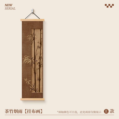 Four Gentlemen Chinese Hanging Scroll Painting – Plum, Orchid, Bamboo & Chrysanthemum | 30×120cm