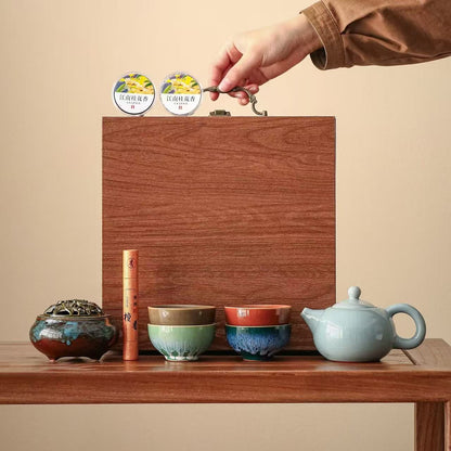 Ru Yao Xi Shi Teapot & Incense Burner Portable Tea Gift Set – Complete Gongfu Tea Experience