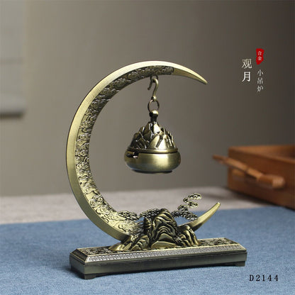 Yun Yue Shan Chuan Hanging Backflow Incense Burner Gift Set – Dual-Use Alloy with 2 Incense Varieties
