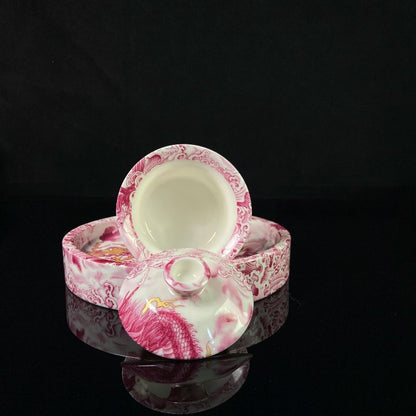 Jingdezhen Ruby Red Dragon Gongfu Tea Set – Gemstone Glaze Porcelain | 6-Piece