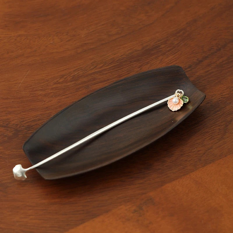 Wood Tea Scoop & Metal Tea Pick Set with Charm – 3 Wood Varieties (Ebony / Walnut / Rosewood)