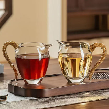Gold Foil Handle Glass Pitcher – 280ml