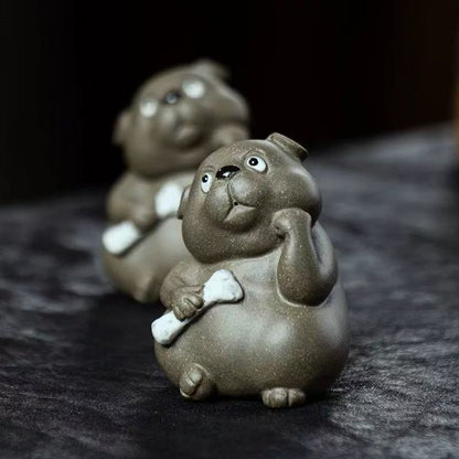 Zisha Clay Pug Tea Pet – Yixing Purple Clay Tea Companion