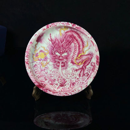 Jingdezhen Ruby Red Dragon Gongfu Tea Set – Gemstone Glaze Porcelain | 6-Piece