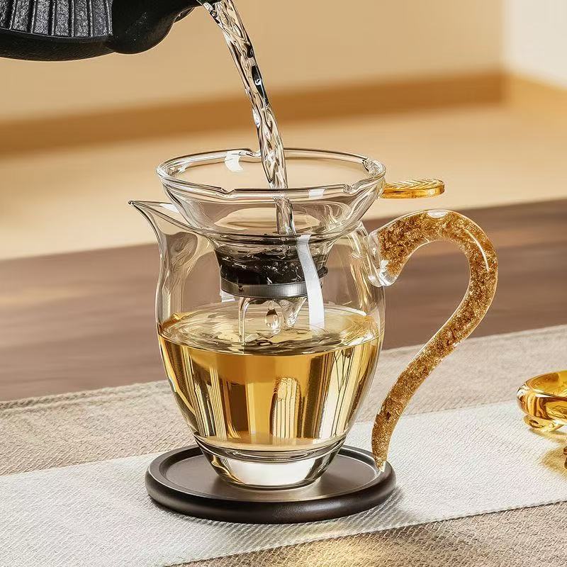 Gold Foil Handle Glass Pitcher – 280ml