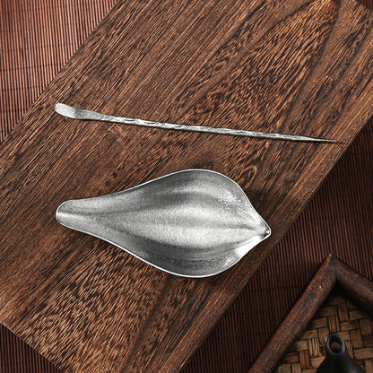 Pure Titanium Tea Scoop & Tea Pick Set – Lightweight Gongfu Tea Tools (2-Piece) | 4 Colors