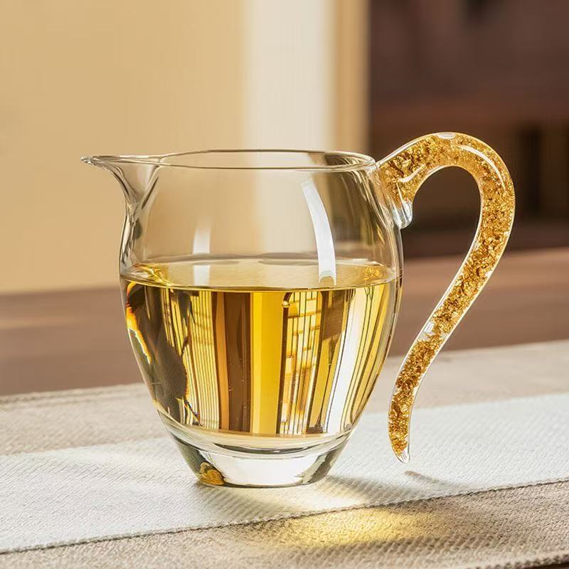 Gold Foil Handle Glass Pitcher – 280ml